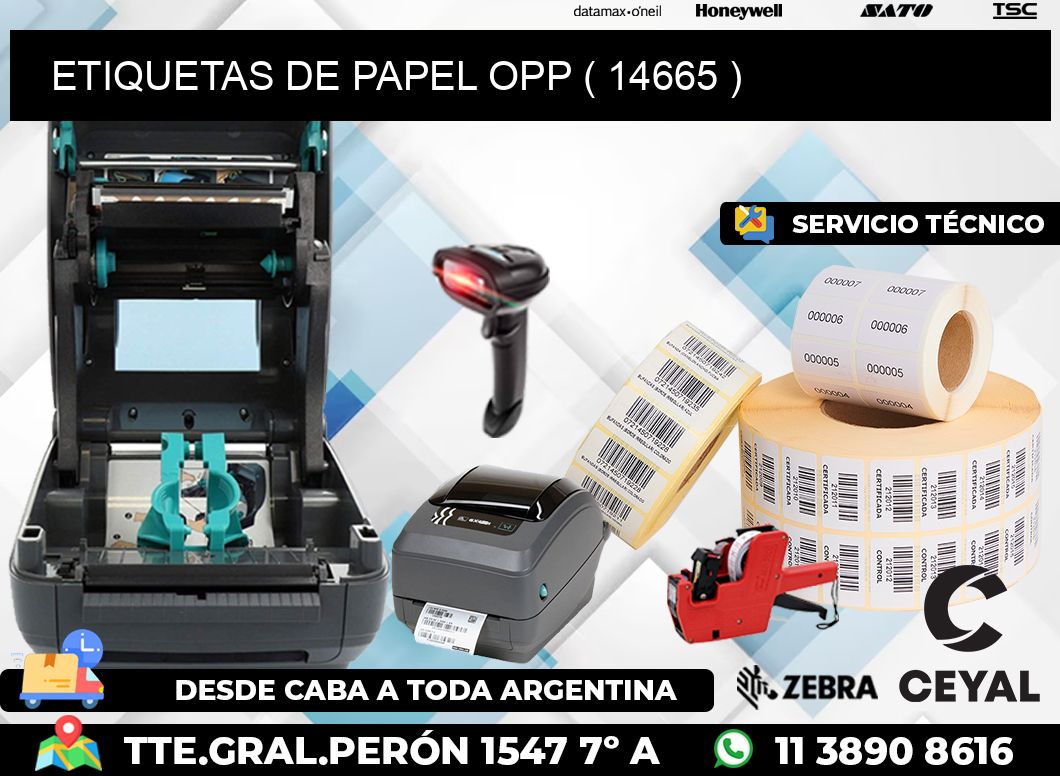 ETIQUETAS DE PAPEL OPP ( 14665 )
