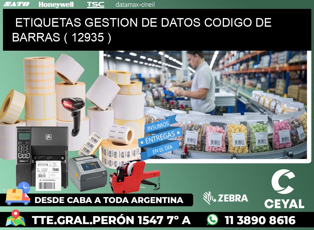 ETIQUETAS GESTION DE DATOS CODIGO DE BARRAS ( 12935 )