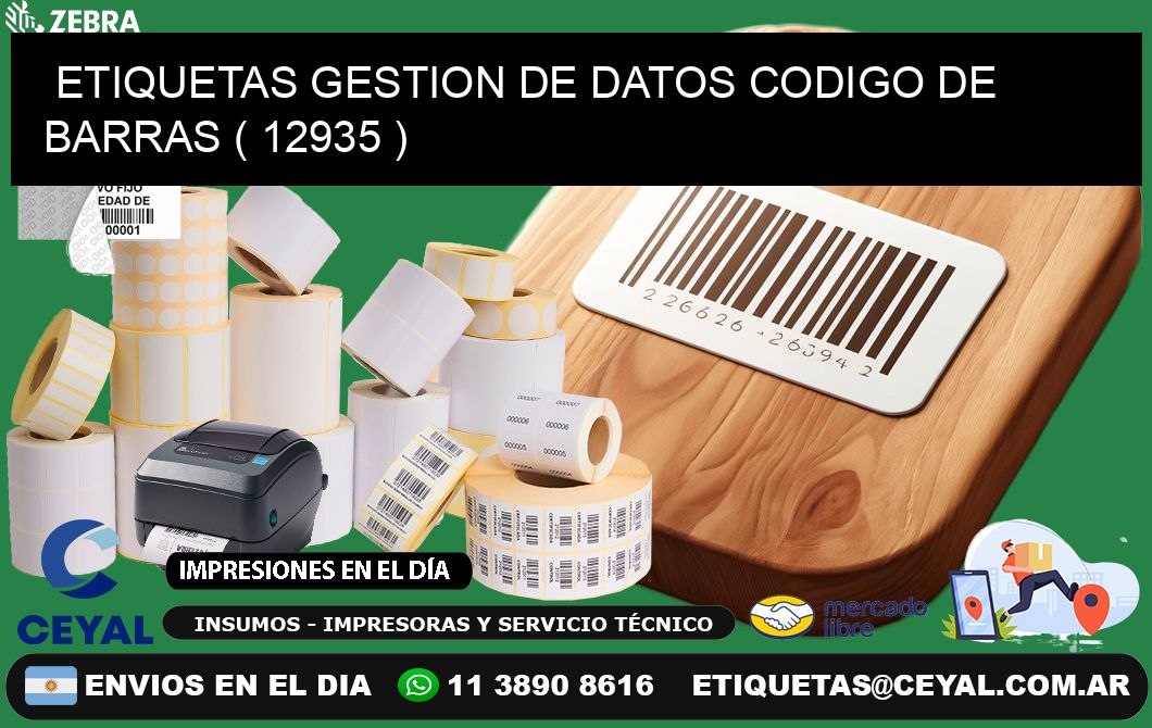 ETIQUETAS GESTION DE DATOS CODIGO DE BARRAS ( 12935 )