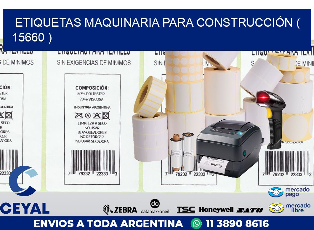 ETIQUETAS MAQUINARIA PARA CONSTRUCCIÓN ( 15660 )