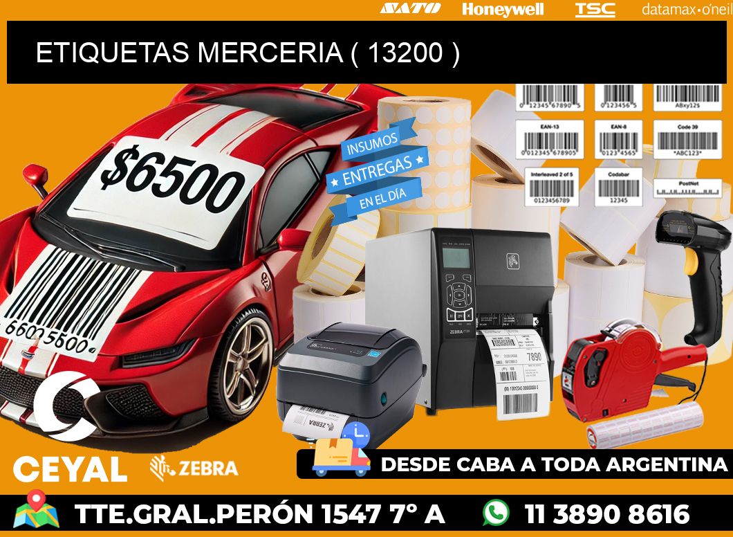 ETIQUETAS MERCERIA ( 13200 )