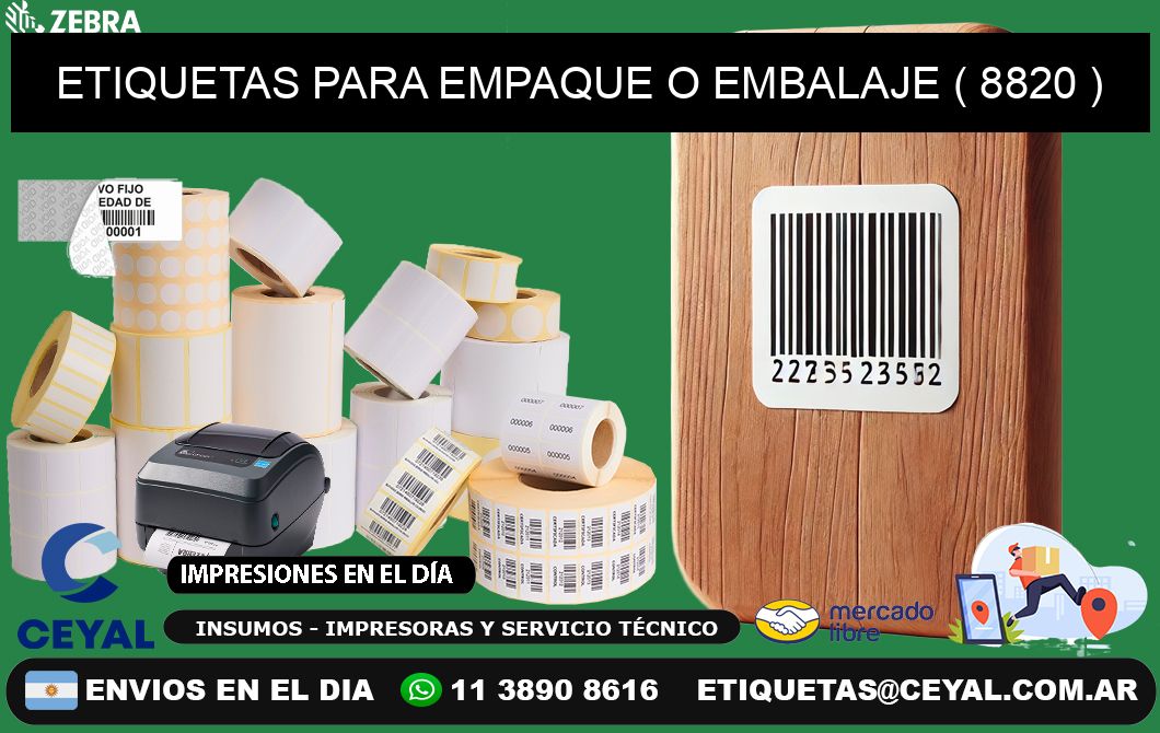 ETIQUETAS PARA EMPAQUE O EMBALAJE ( 8820 )