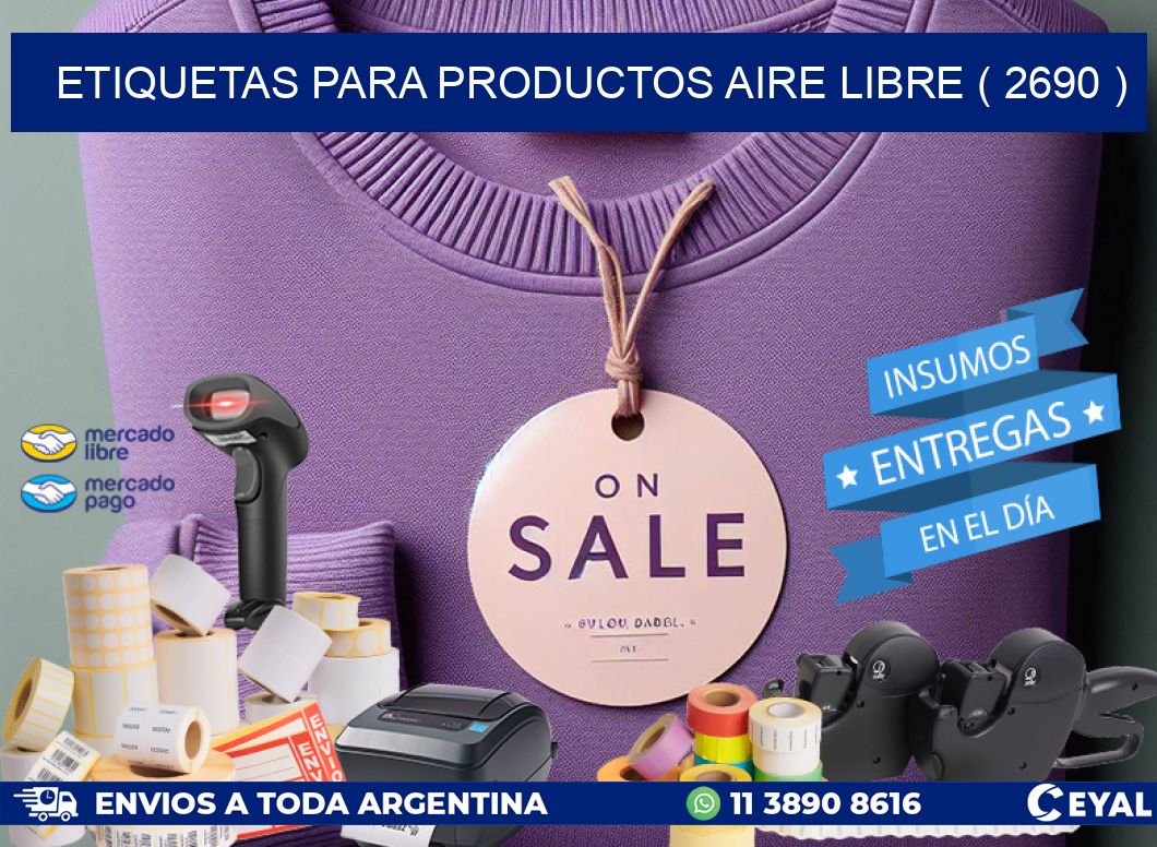 ETIQUETAS PARA PRODUCTOS AIRE LIBRE ( 2690 )