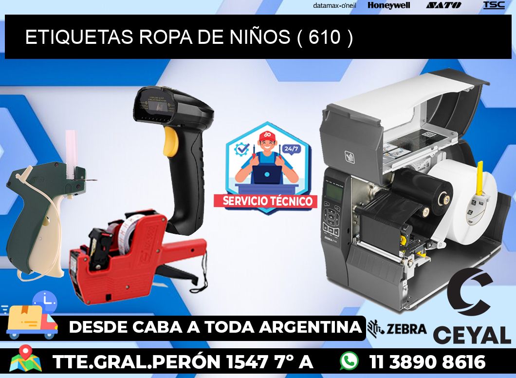 ETIQUETAS ROPA DE NIÑOS ( 610 )