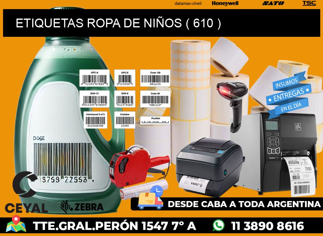 ETIQUETAS ROPA DE NIÑOS ( 610 )