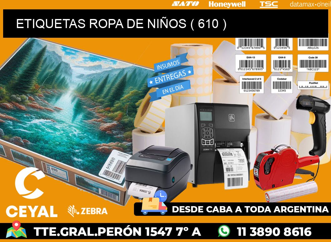 ETIQUETAS ROPA DE NIÑOS ( 610 )