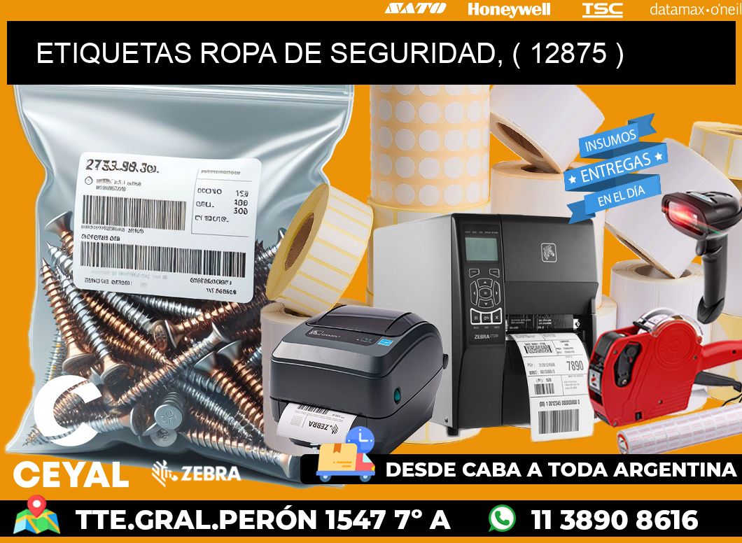 ETIQUETAS ROPA DE SEGURIDAD, ( 12875 )