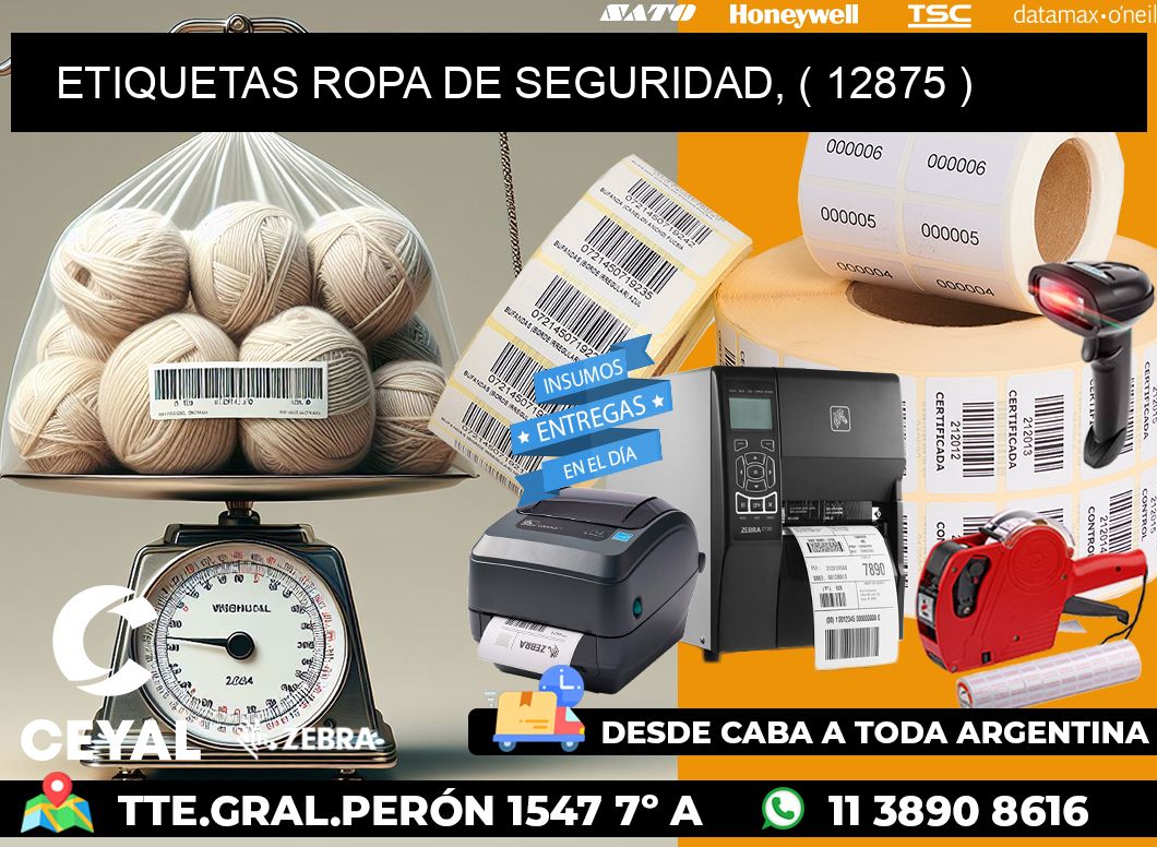 ETIQUETAS ROPA DE SEGURIDAD, ( 12875 )