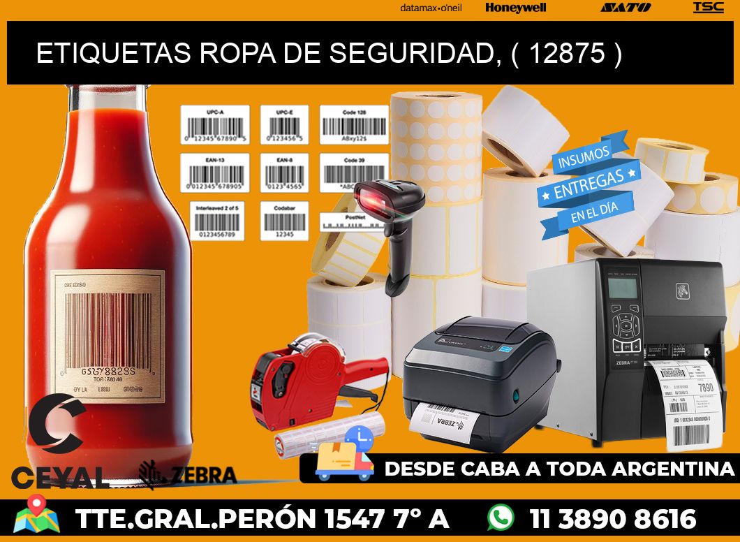 ETIQUETAS ROPA DE SEGURIDAD, ( 12875 )