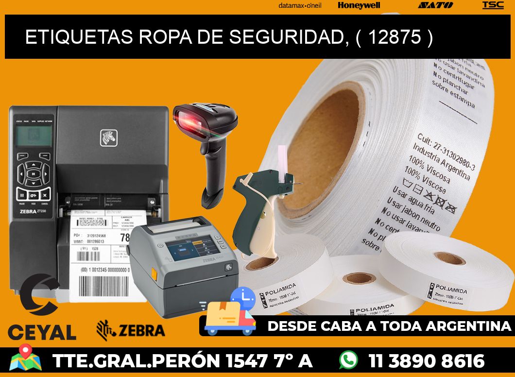 ETIQUETAS ROPA DE SEGURIDAD, ( 12875 )