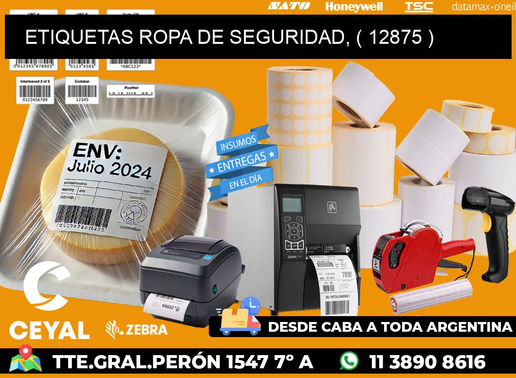 ETIQUETAS ROPA DE SEGURIDAD, ( 12875 )