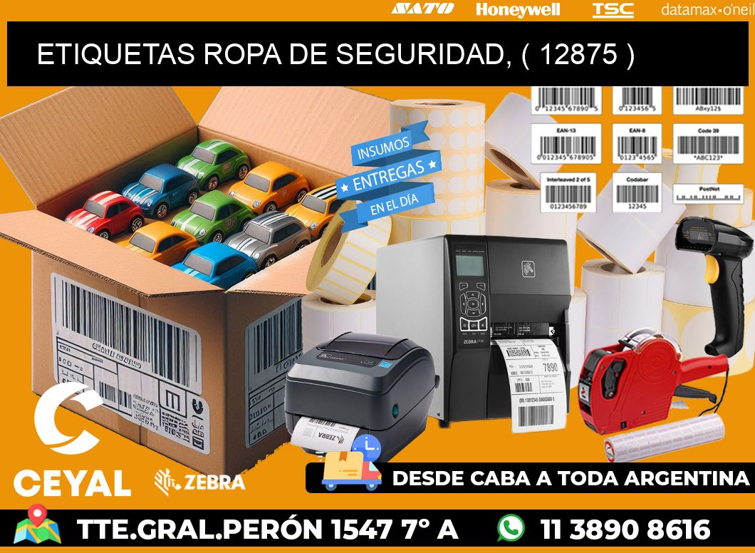 ETIQUETAS ROPA DE SEGURIDAD, ( 12875 )