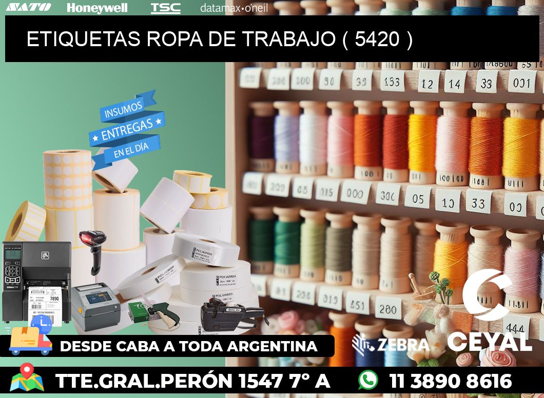 ETIQUETAS ROPA DE TRABAJO ( 5420 )
