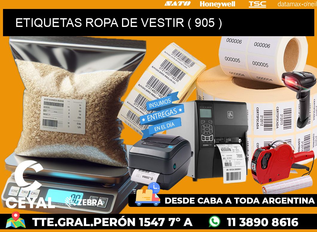 ETIQUETAS ROPA DE VESTIR ( 905 )