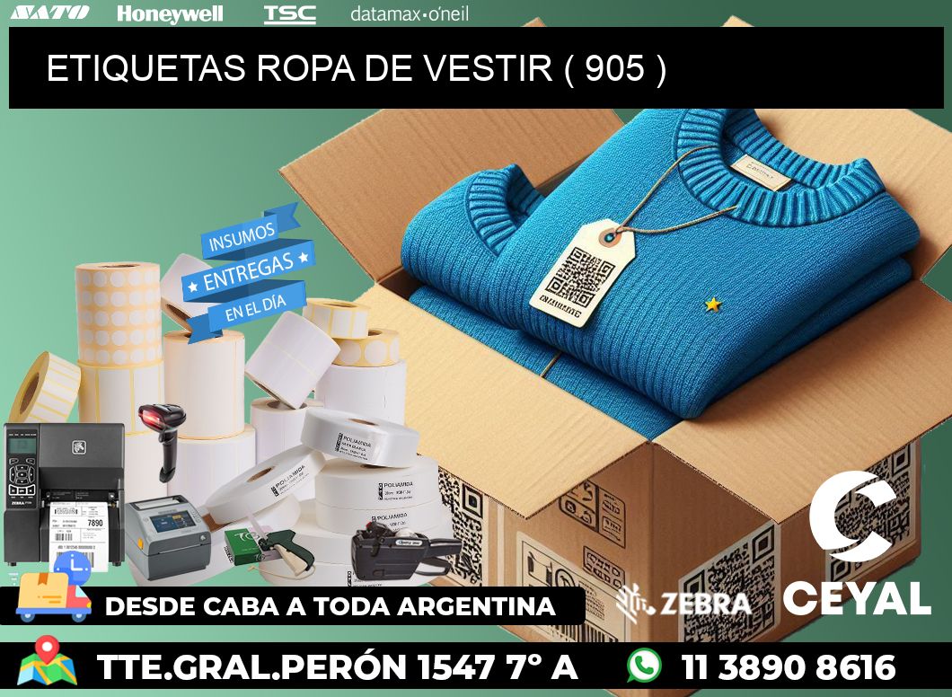 ETIQUETAS ROPA DE VESTIR ( 905 )