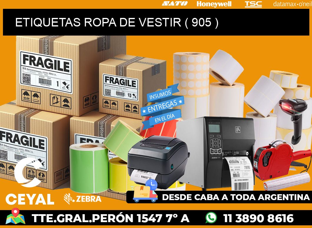 ETIQUETAS ROPA DE VESTIR ( 905 )