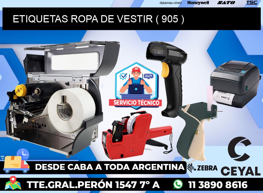 ETIQUETAS ROPA DE VESTIR ( 905 )