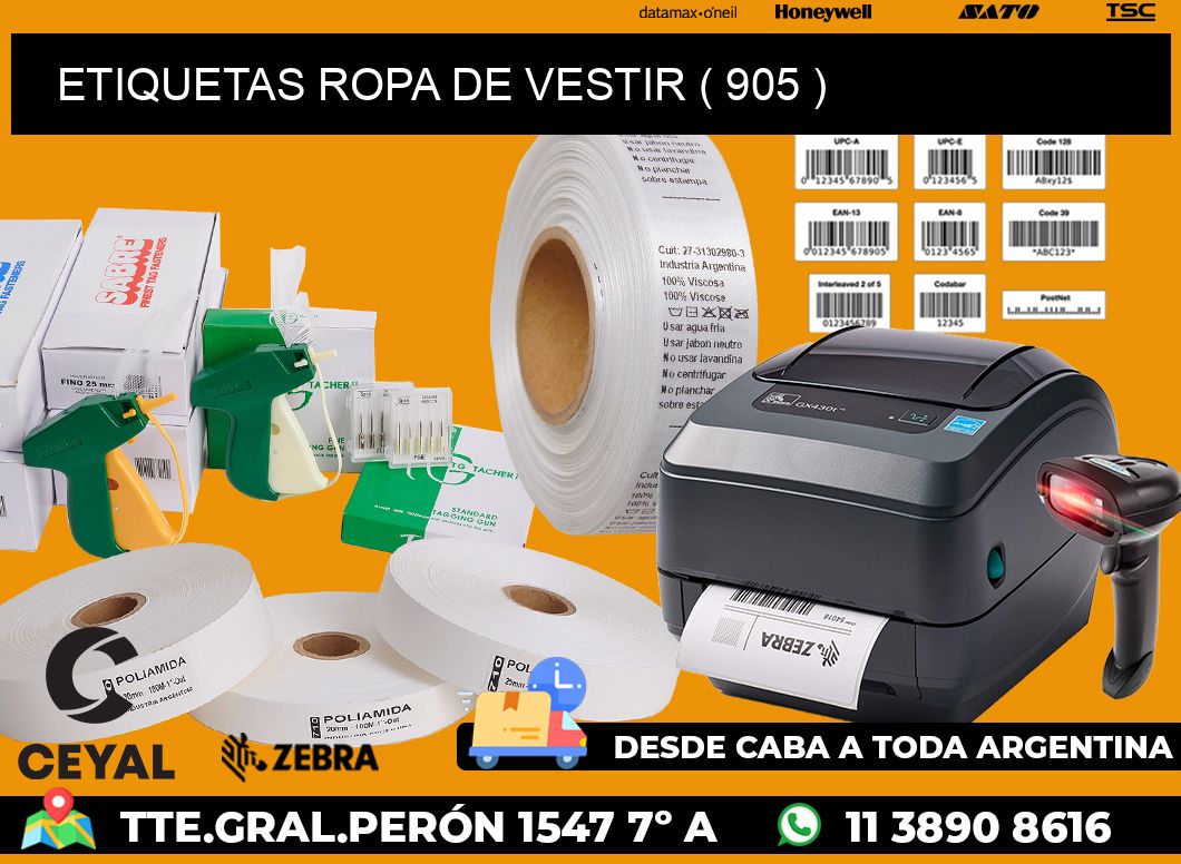 ETIQUETAS ROPA DE VESTIR ( 905 )