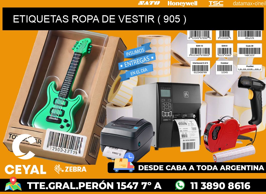 ETIQUETAS ROPA DE VESTIR ( 905 )