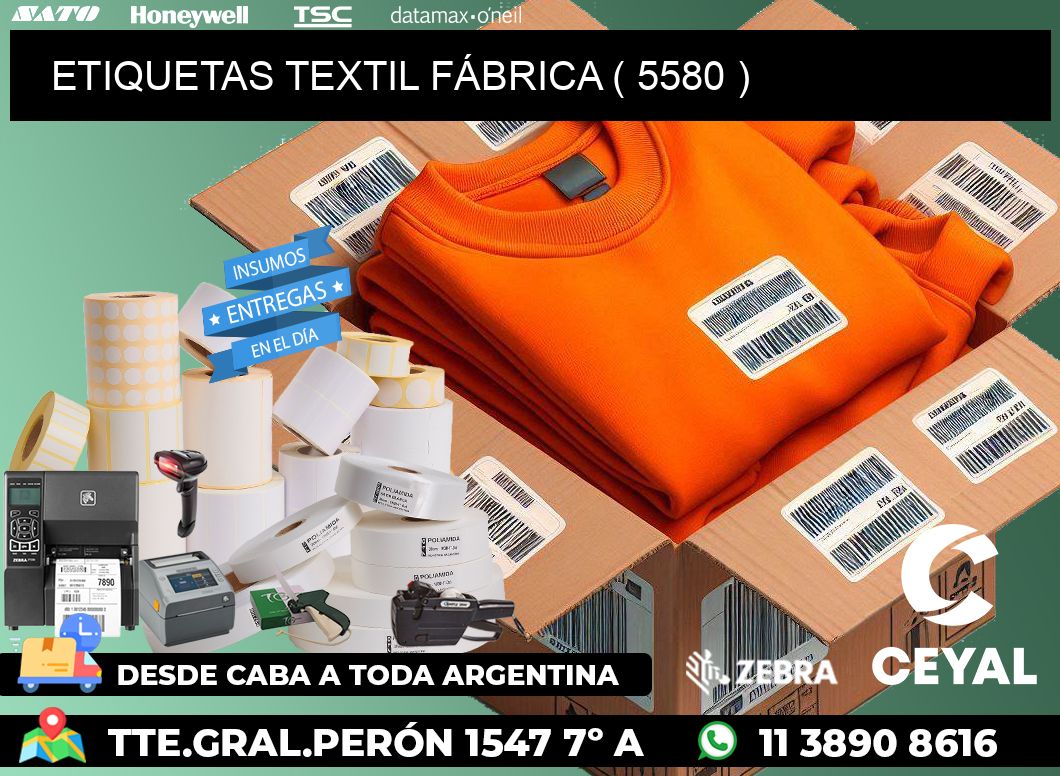 ETIQUETAS TEXTIL FÁBRICA ( 5580 )