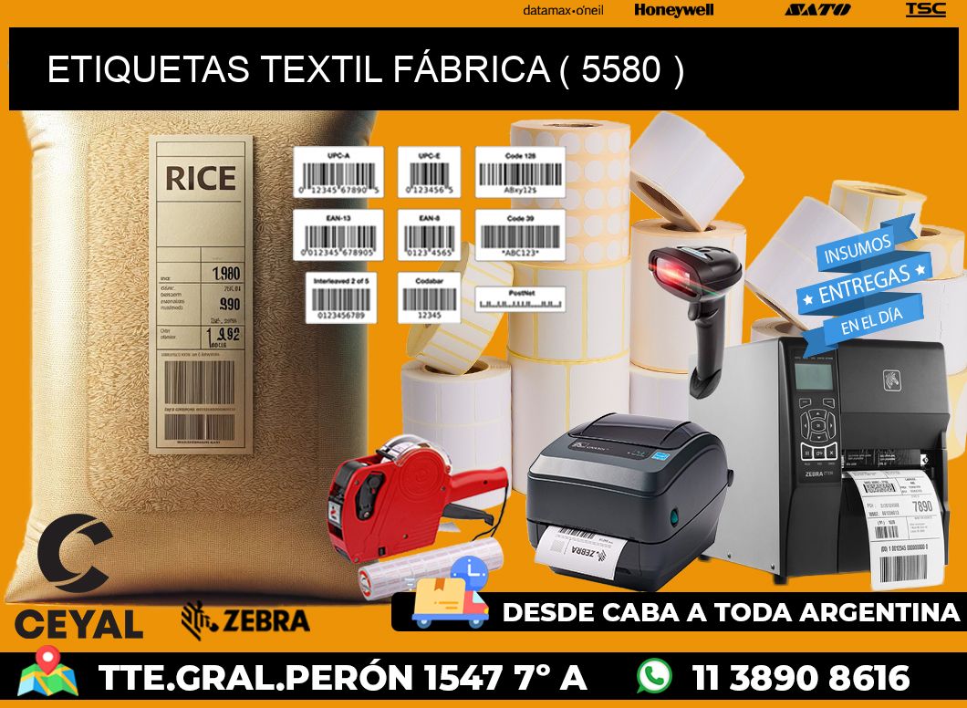 ETIQUETAS TEXTIL FÁBRICA ( 5580 )