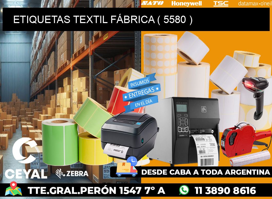 ETIQUETAS TEXTIL FÁBRICA ( 5580 )