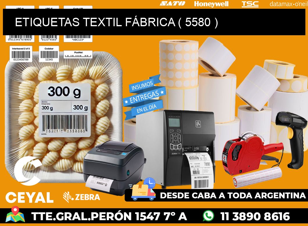 ETIQUETAS TEXTIL FÁBRICA ( 5580 )