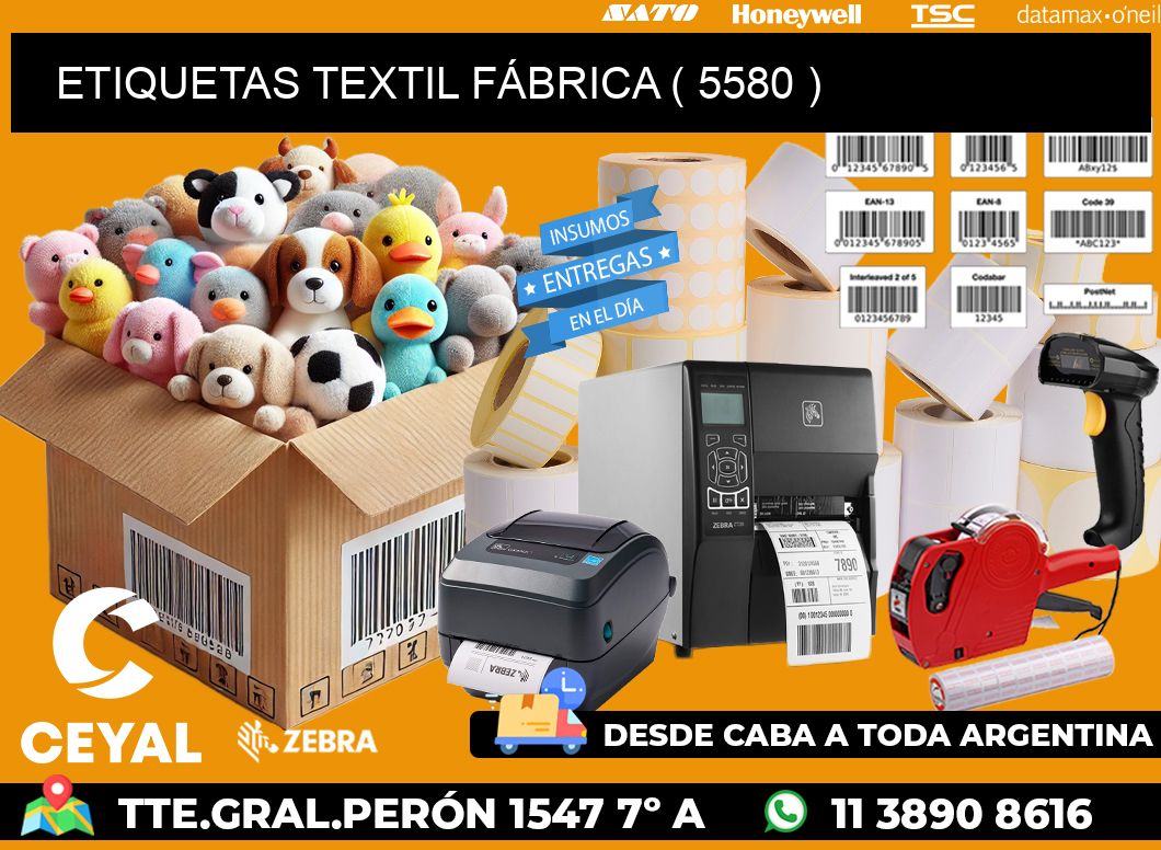 ETIQUETAS TEXTIL FÁBRICA ( 5580 )