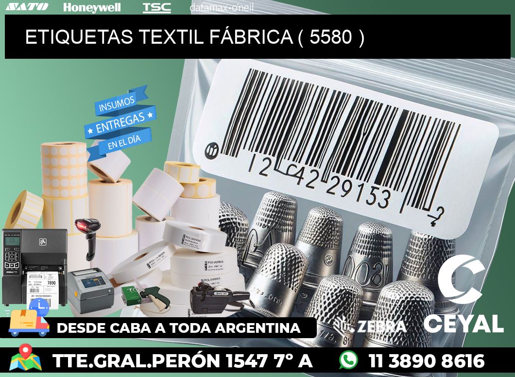 ETIQUETAS TEXTIL FÁBRICA ( 5580 )