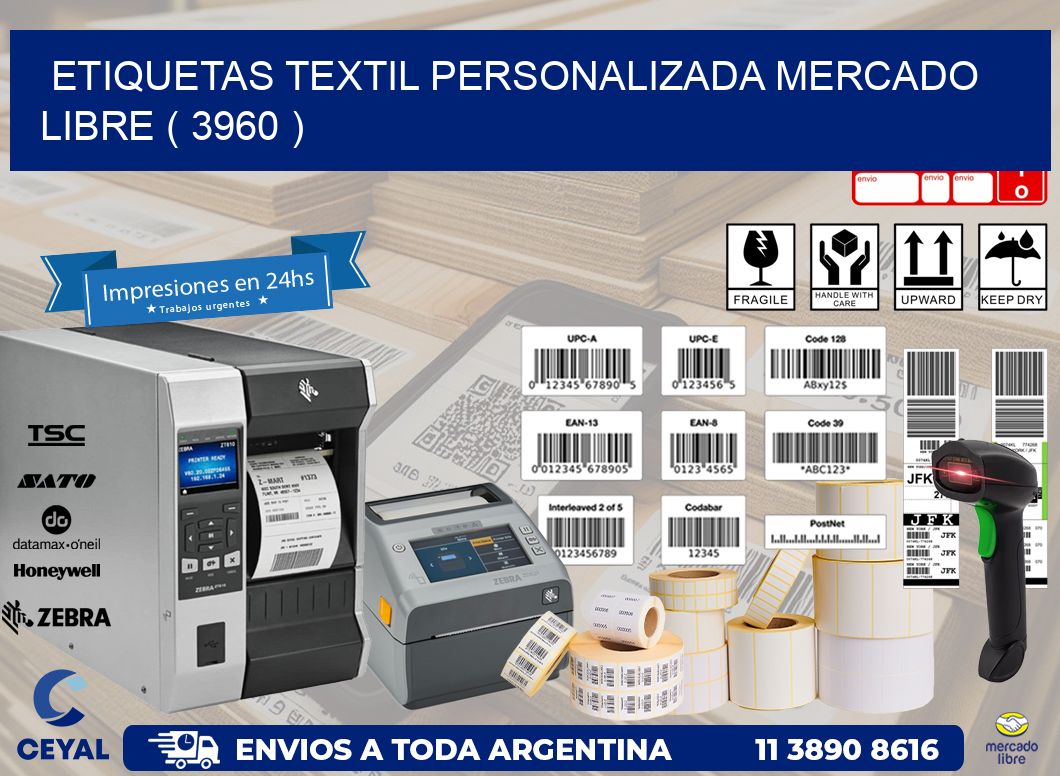 ETIQUETAS TEXTIL PERSONALIZADA MERCADO LIBRE ( 3960 )