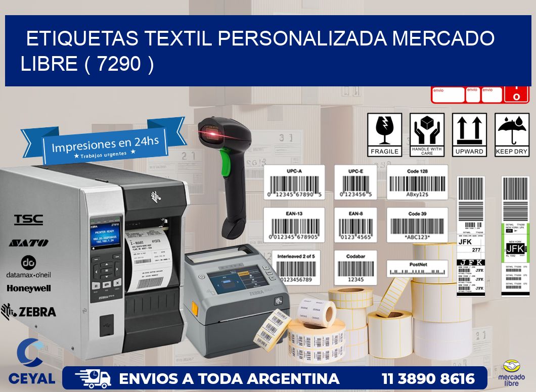 ETIQUETAS TEXTIL PERSONALIZADA MERCADO LIBRE ( 7290 )