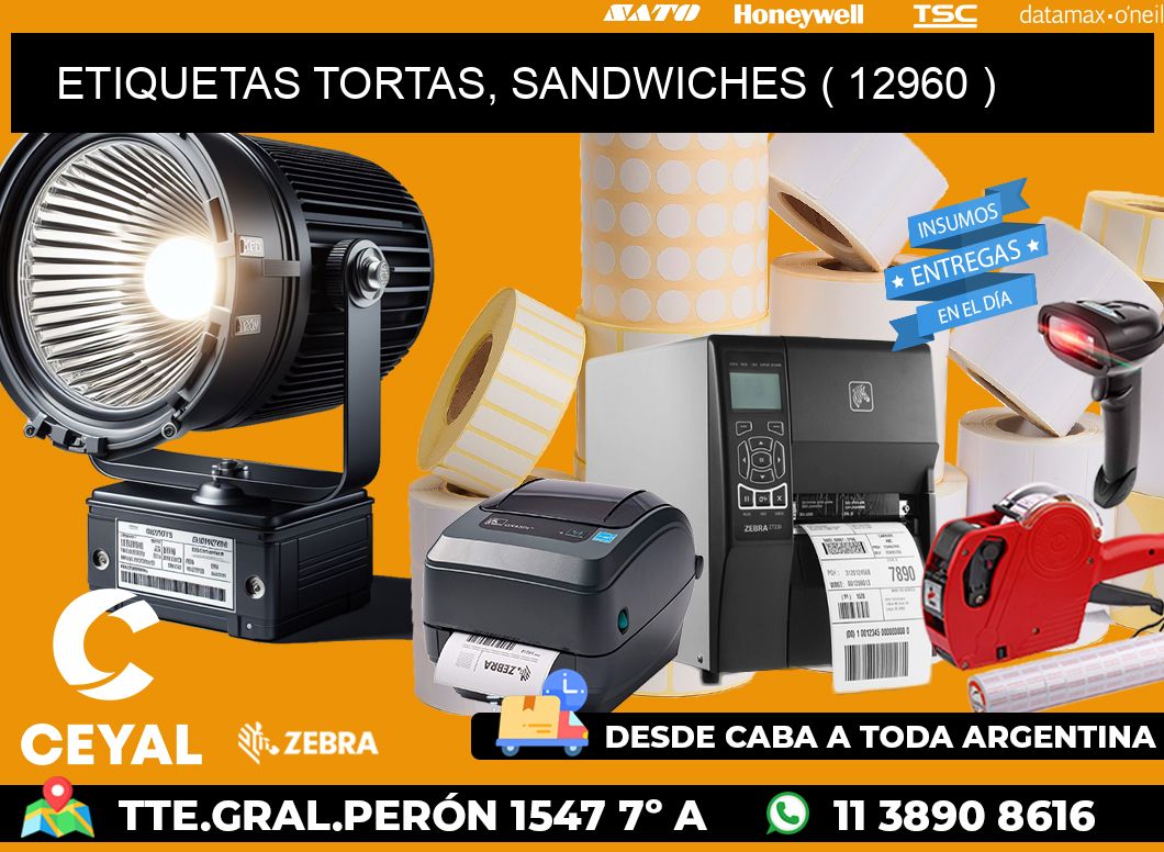 ETIQUETAS TORTAS, SANDWICHES ( 12960 )