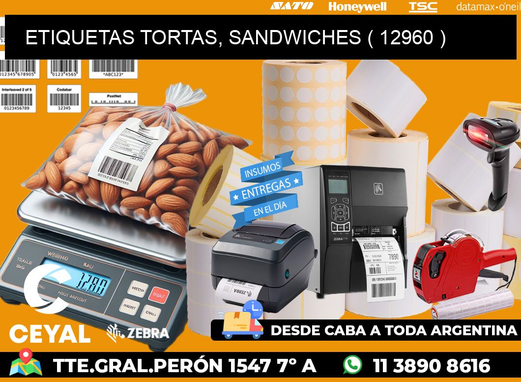 ETIQUETAS TORTAS, SANDWICHES ( 12960 )