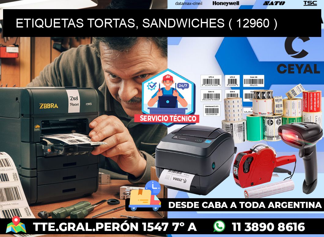 ETIQUETAS TORTAS, SANDWICHES ( 12960 )