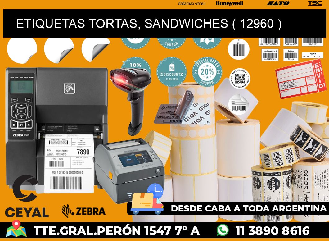 ETIQUETAS TORTAS, SANDWICHES ( 12960 )