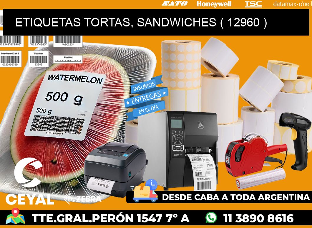 ETIQUETAS TORTAS, SANDWICHES ( 12960 )