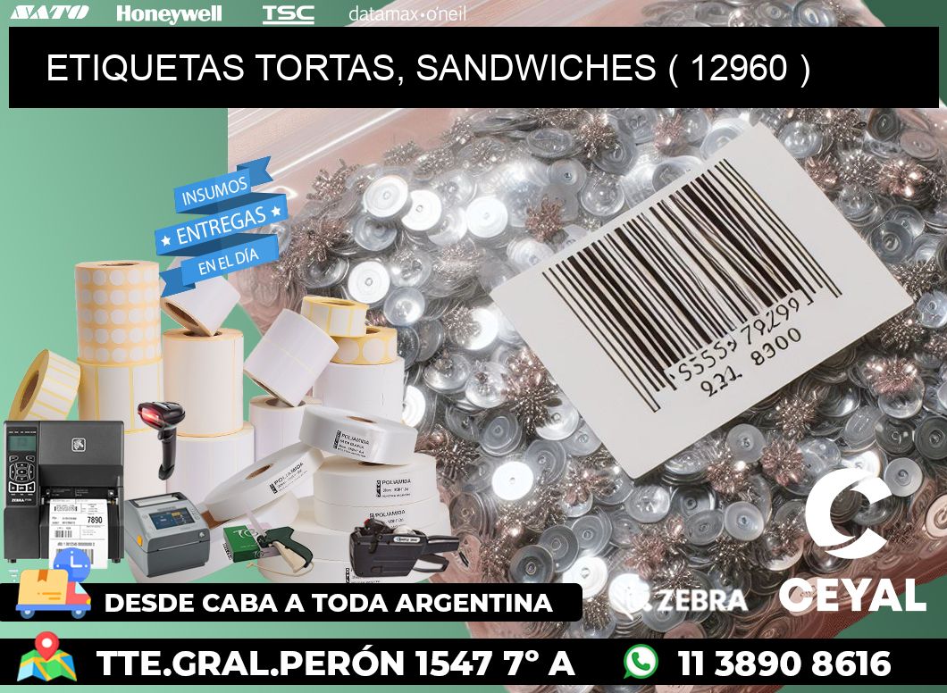 ETIQUETAS TORTAS, SANDWICHES ( 12960 )