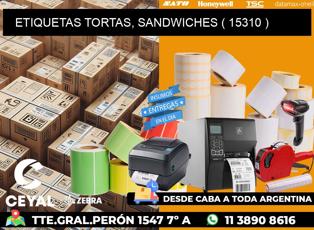 ETIQUETAS TORTAS, SANDWICHES ( 15310 )