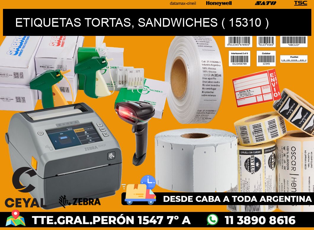 ETIQUETAS TORTAS, SANDWICHES ( 15310 )