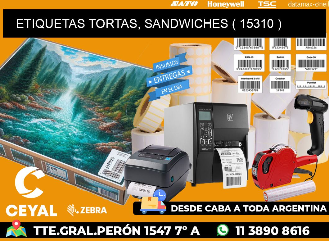 ETIQUETAS TORTAS, SANDWICHES ( 15310 )