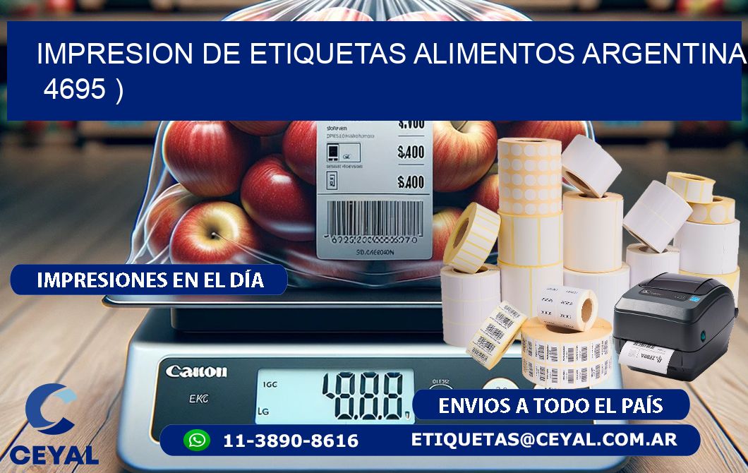 IMPRESION DE ETIQUETAS ALIMENTOS ARGENTINA   4695 )