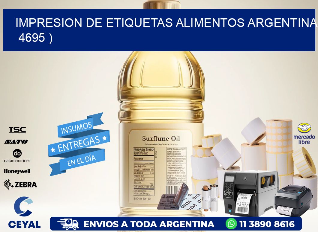IMPRESION DE ETIQUETAS ALIMENTOS ARGENTINA   4695 )
