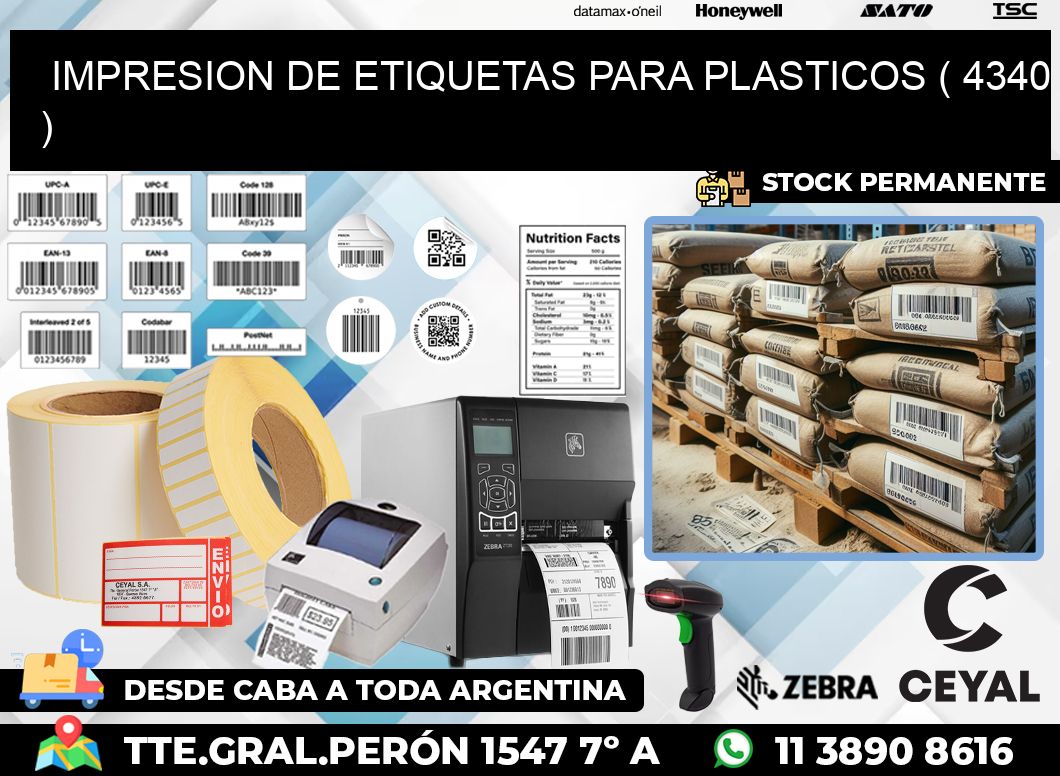 IMPRESION DE ETIQUETAS PARA PLASTICOS ( 4340 )