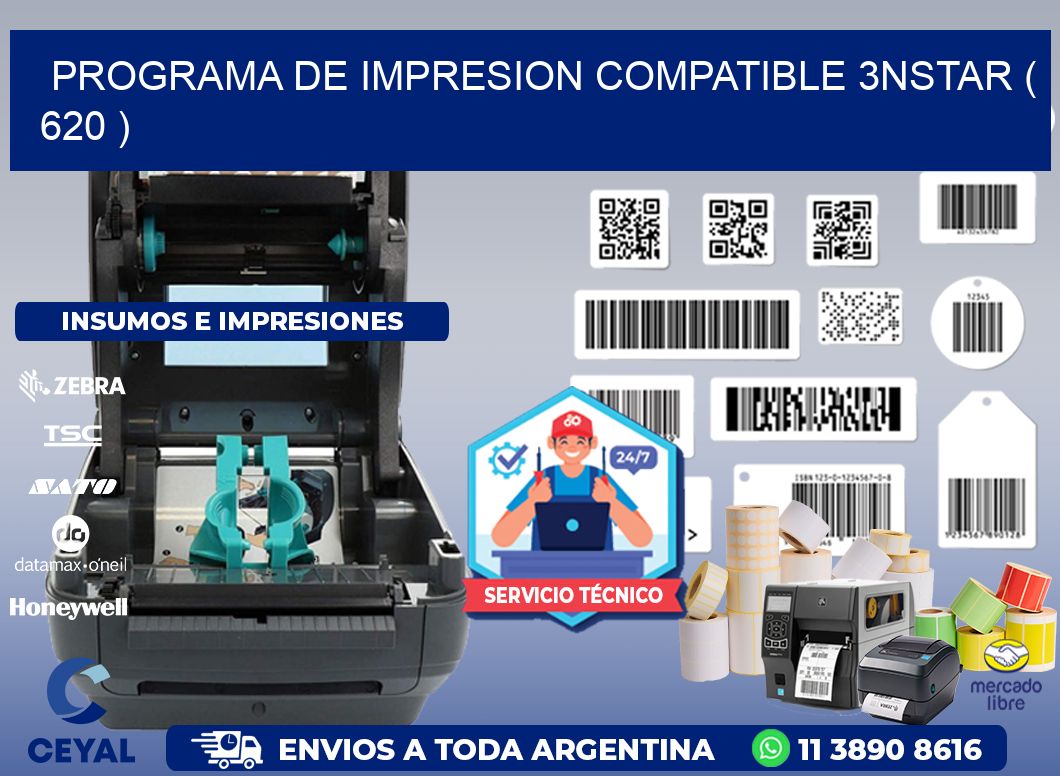 PROGRAMA DE IMPRESION COMPATIBLE 3NSTAR ( 620 )