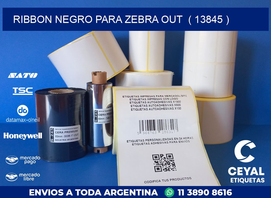 RIBBON NEGRO PARA ZEBRA OUT  ( 13845 )