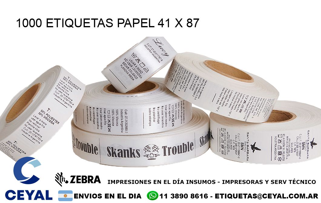 1000 ETIQUETAS PAPEL 41 x 87