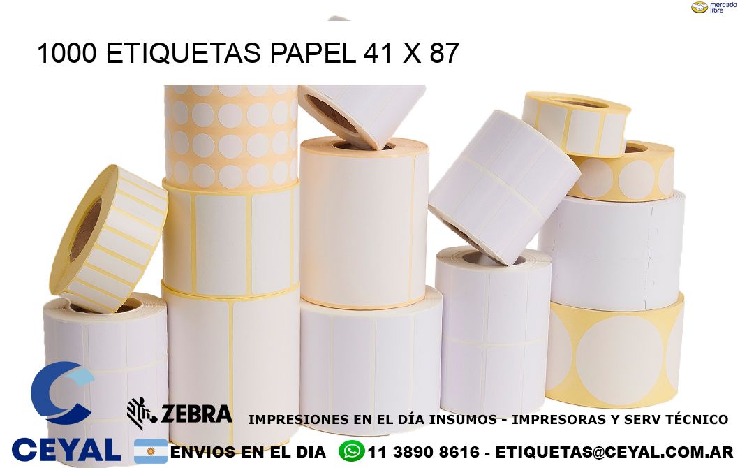 1000 ETIQUETAS PAPEL 41 x 87