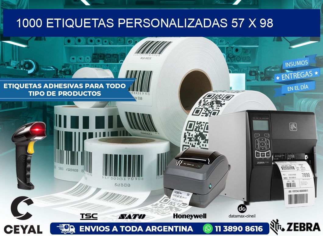 1000 ETIQUETAS PERSONALIZADAS 57 x 98