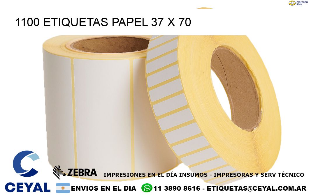 1100 ETIQUETAS PAPEL 37 x 70