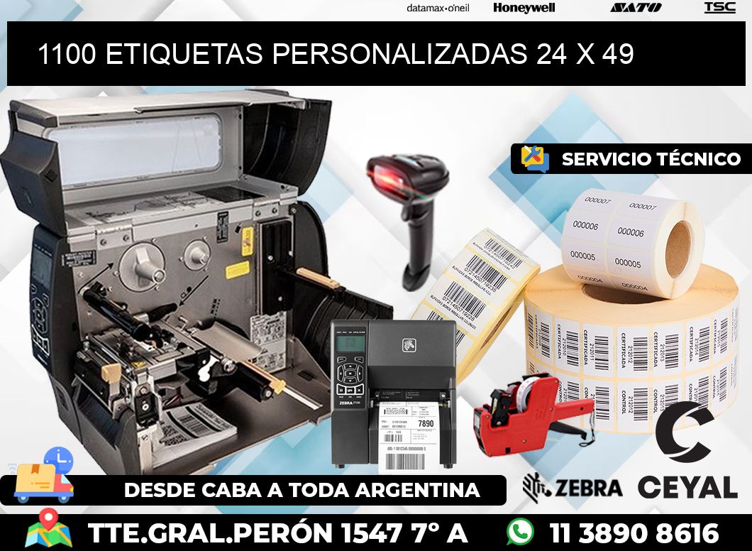 1100 ETIQUETAS PERSONALIZADAS 24 x 49